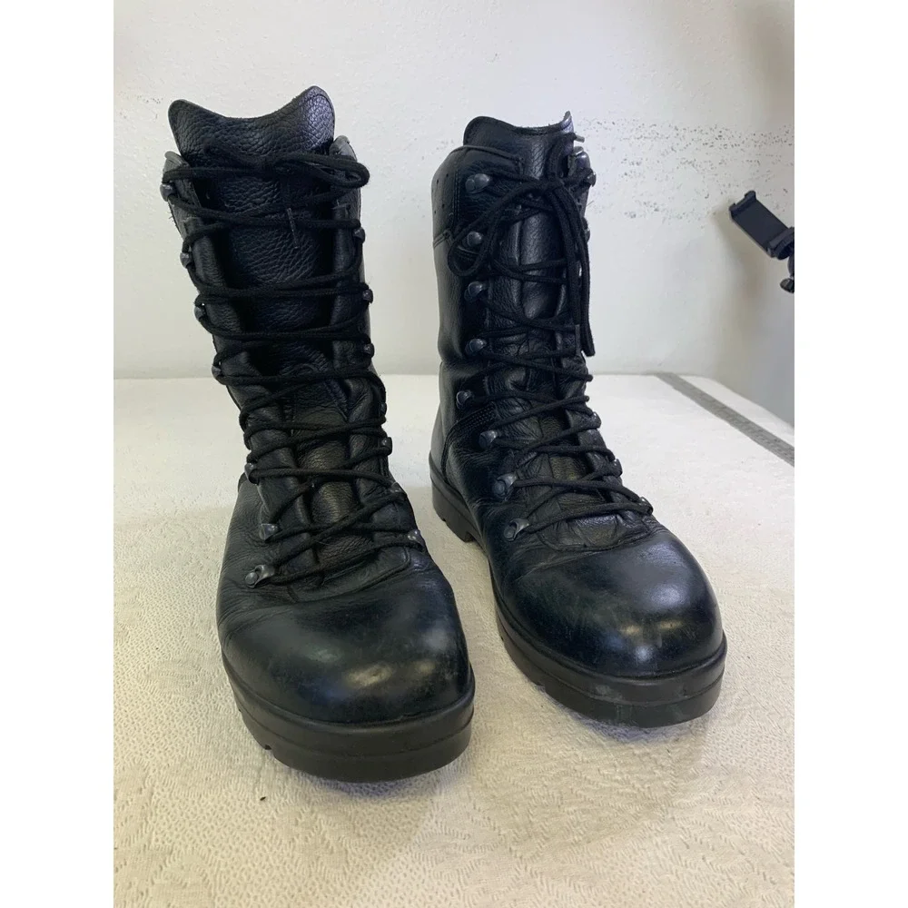 Vintage German Army Combat Boots Model 2000 Black Leather Mil-Surp Size 12